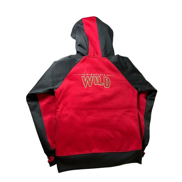 Reebok Minnesota Wild Hoodie Sweatshirt Gray & Red Half-Zip Youth Large 14 Polye - Picture 7 of 11